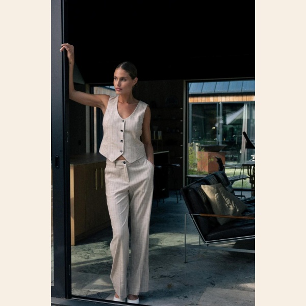 PD-NADINE PINSTRIPE LINEN PANT STRIPE