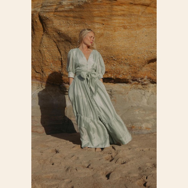 WOW LONG DRESS SOFT PISTACHIO - Bilde 3
