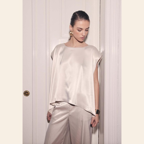 REIGN SATIN TAILORED EXTRA WIDE PANTS - Bilde 2