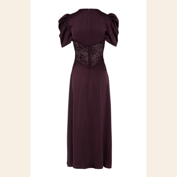 FRANCIS LACE MIDI DRESS BURGUNDY - Bilde 2