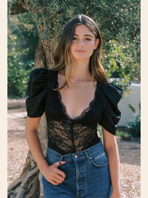 FRANCIS LACE TOP BLACK