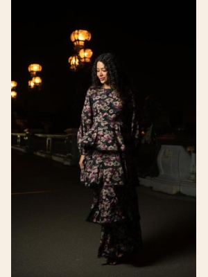 CHRISHELL MAXI DRESS BLACK PRINT