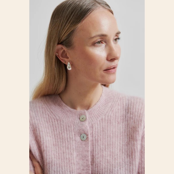ANDREA KNIT RIB CARDIGAN LS ROSE - Bilde 3