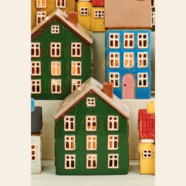 HUS TIL TELYS NYHAVN GRØNN M/GUL DØR