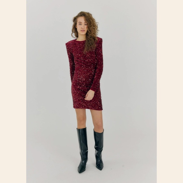MILAN DRESS BORDEAUX - Bilde 2