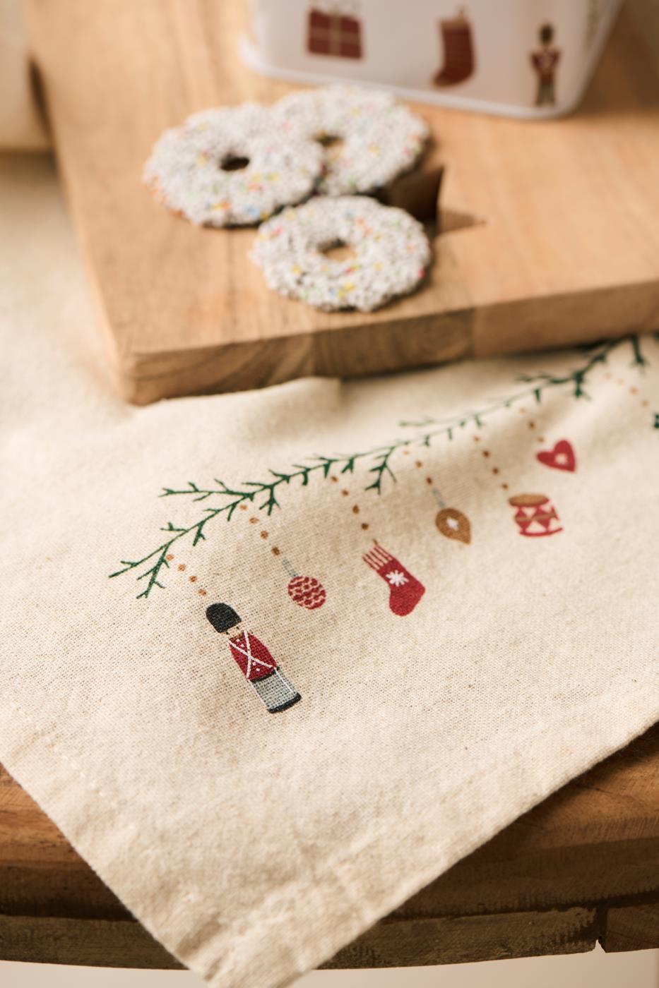 KJØKKENHÅNDKLE JULIUS NATUR M/JULERANKE