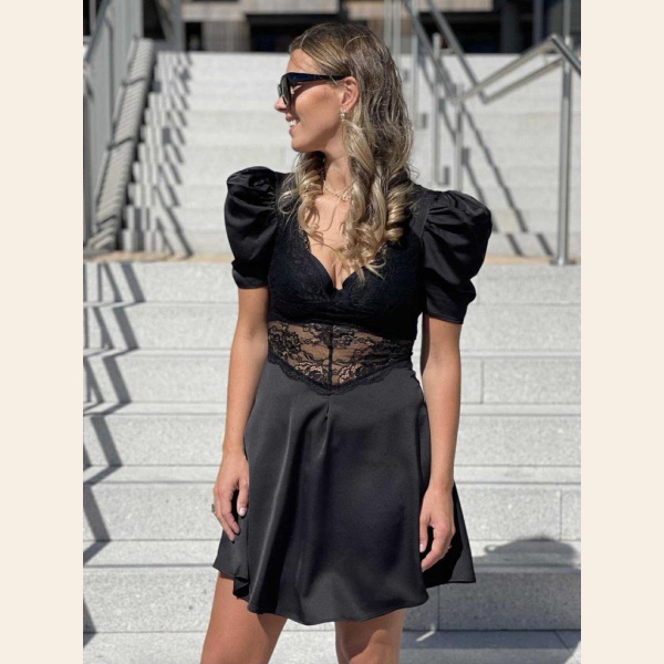 FRANCINE MINI DRESS BLACK PRINT