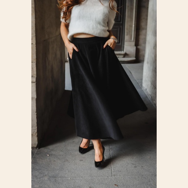 CORD SEMI SKIRT - Bilde 2