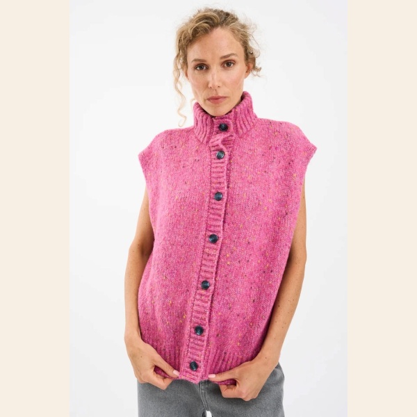 PD-HOLLY BUTTON HIGH NECK KNIT - Bilde 3