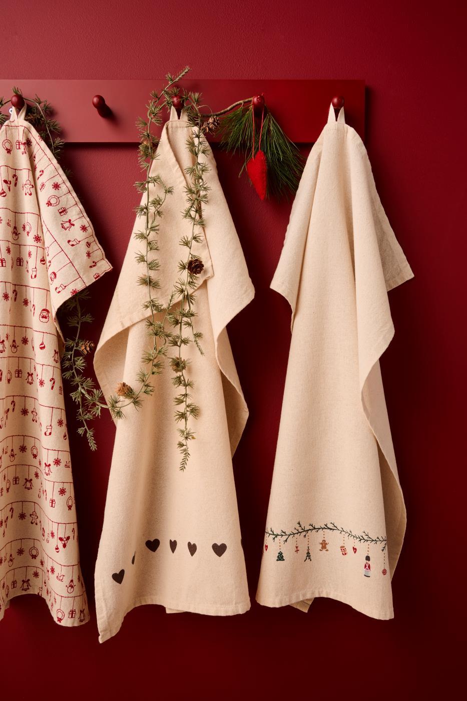 KJØKKENHÅNDKLE JULIUS NATUR M/JULERANKE - Bilde 4