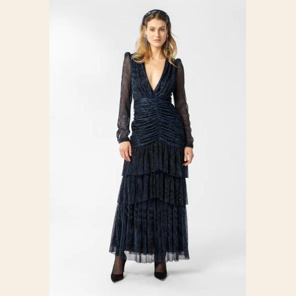 JENNA MAXI DRESS DARK BLUE GLITTER - Bilde 2