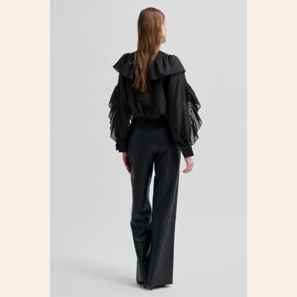 FRIA FRILL BLOUSE BLACK - Bilde 4