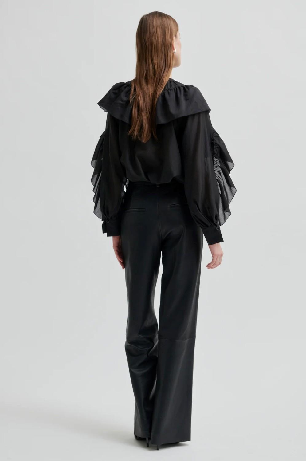FRIA FRILL BLOUSE BLACK - Bilde 4