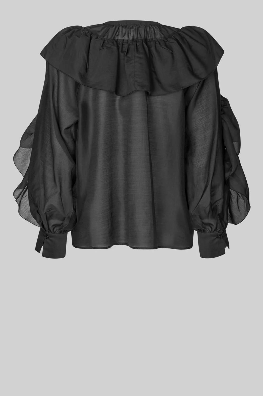 FRIA FRILL BLOUSE BLACK - Bilde 6