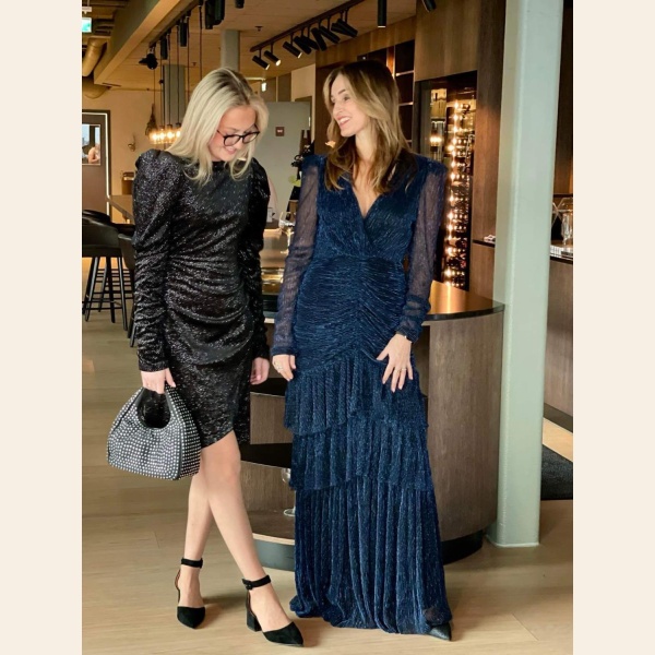JENNA MAXI DRESS DARK BLUE GLITTER - Bilde 3