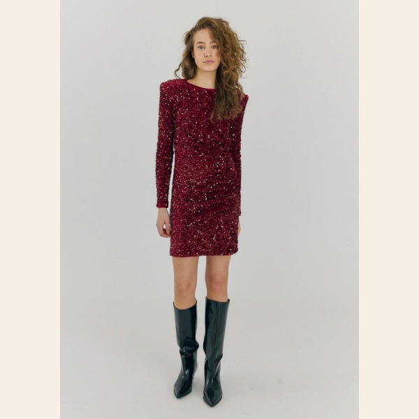 MILAN DRESS BORDEAUX - Bilde 4