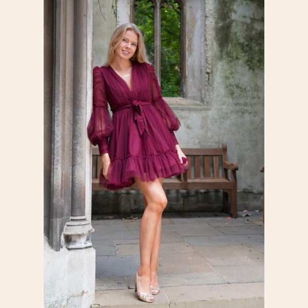 GLAURORA KJOLE BORDEAUX - Bilde 9