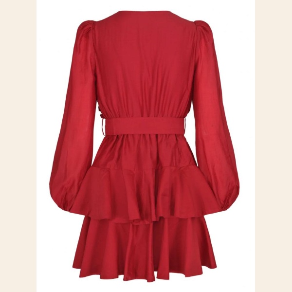 IRIS DRESS RED LONG LENGTH - Bilde 5