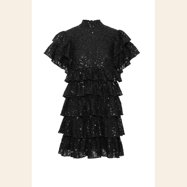 MAJESTY MINI DRESS BLACK LACE - Bilde 2