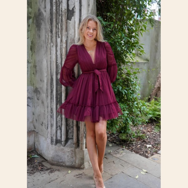 GLAURORA KJOLE BORDEAUX - Bilde 2