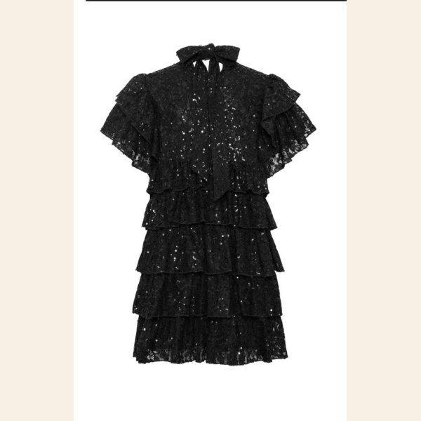MAJESTY MINI DRESS BLACK LACE - Bilde 3