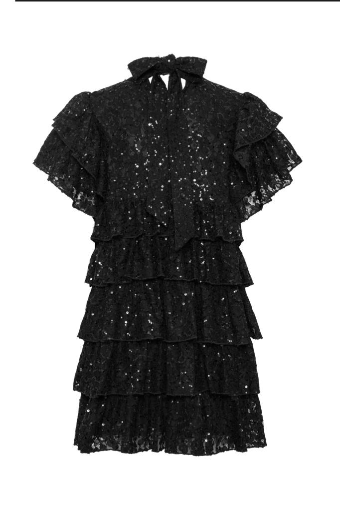 MAJESTY MINI DRESS BLACK LACE - Bilde 3