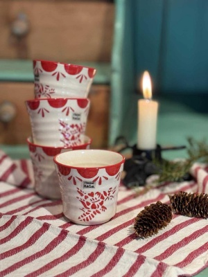 ESPRESSO-KOPP MARION BLOMST RØD