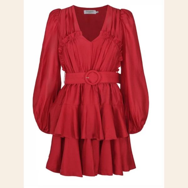 IRIS DRESS RED LONG LENGTH - Bilde 4