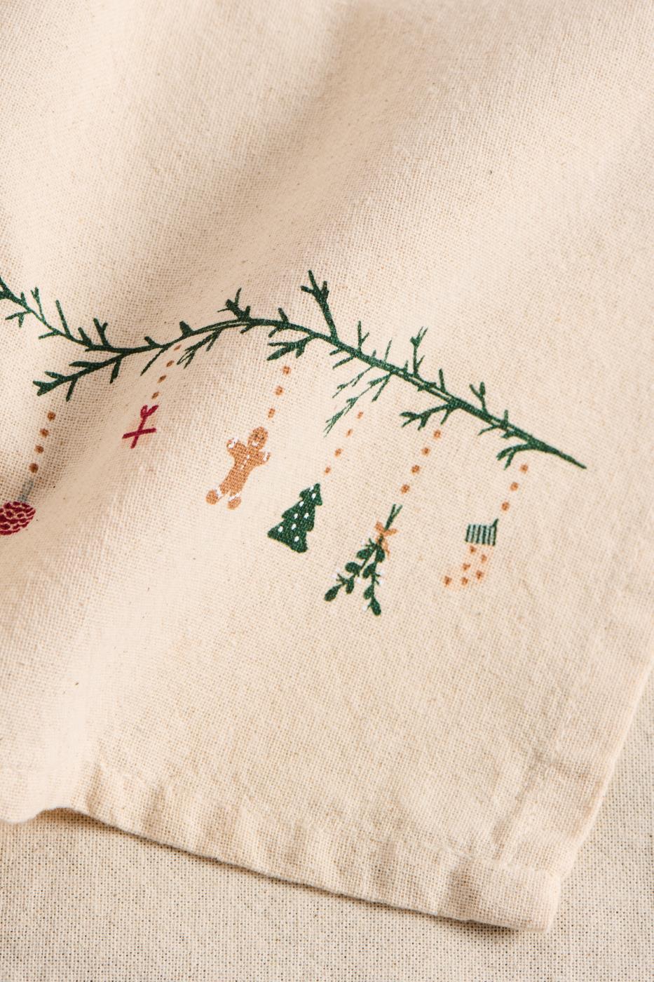 KJØKKENHÅNDKLE JULIUS NATUR M/JULERANKE - Bilde 2