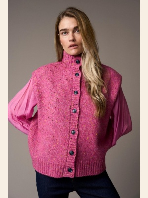 PD-HOLLY BUTTON HIGH NECK KNIT