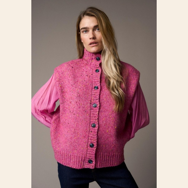 PD-HOLLY BUTTON HIGH NECK KNIT