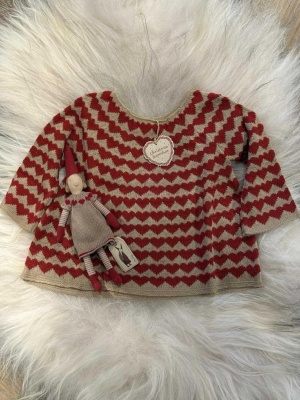 MAILEG STRIKKEGENSER M/HJERTER 3-4 ÅR