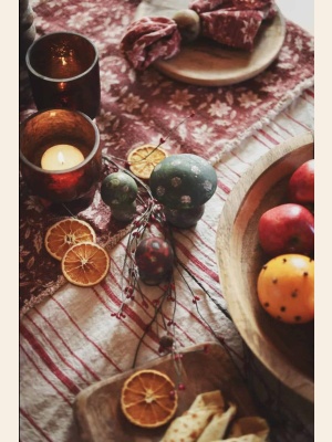 LINDUK MED RØDE STRIPER 145 X 320