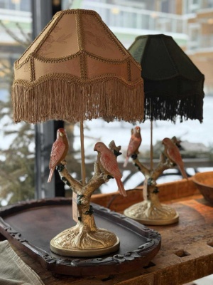 LAMPEFOT FULGER PÅ GREN 20X14X44CM