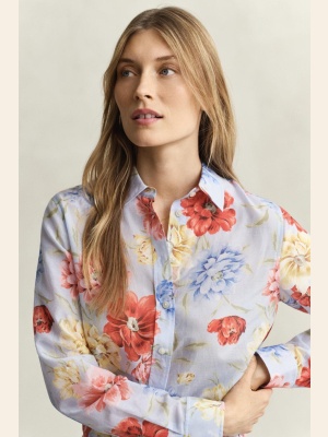REG FLORAL PRINT CTN SILK LS