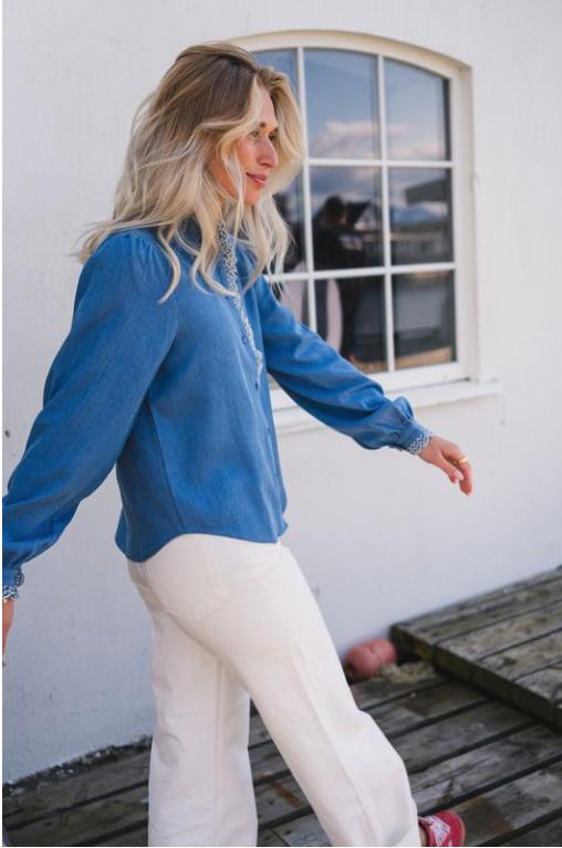 RAUS PERNILLA SHIRT MID BLUE - Bilde 4