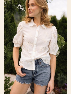 GISELLE SHORT SLEEVE BLOUSE WHITE