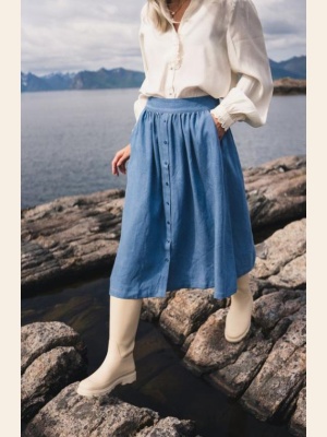 RAUS PERNILLA HW SKIRT MID BLUE