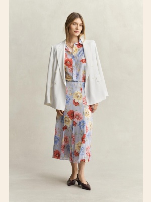 FLORAL PRINT PANEL SKIRT