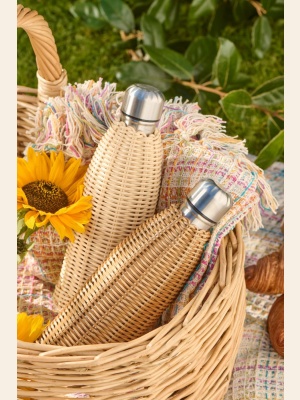 TERMOFLASKE BRUN I POLYRATTAN HÅNDFLETTET