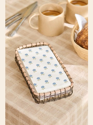 SERVIETT 10X20 CM BLÅ BLOMSTER 16 PK.