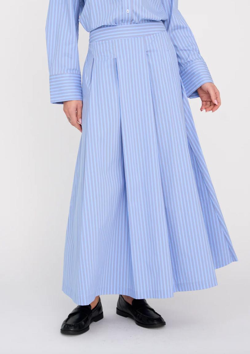 PD NIKKI POPLIN STRIPE SKIRT BLUE GLOW - Bilde 4