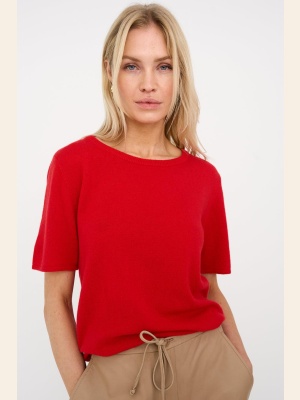 PD-ABBY SLIM SS KNIT BEAUTIFUL CORAL