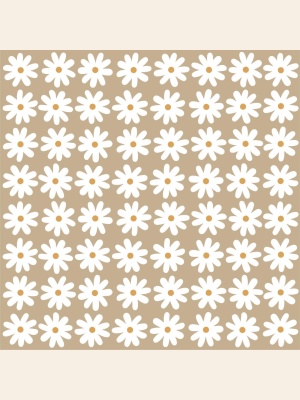 SERVIETT BEIGE M/ HVITE MARGURITTER 50 PK.