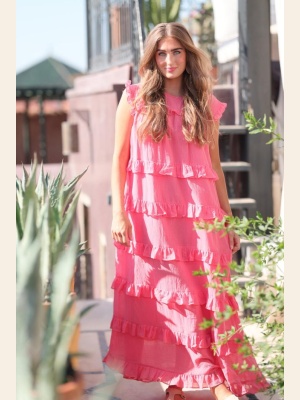 NOUR DRESS PINK FLAMINGO