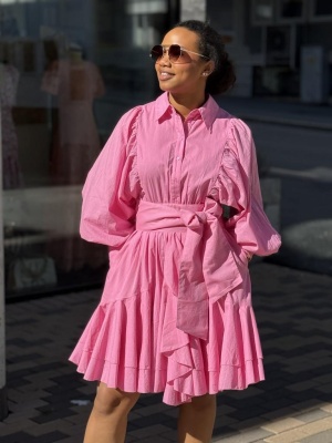 COTTON RANCH DRESS PINK