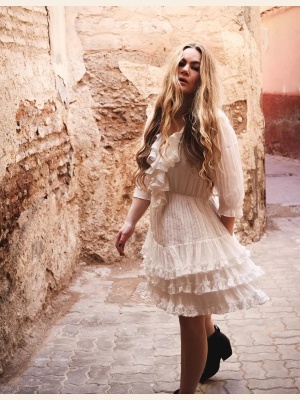 LOVE FRILL DRESS WHITE