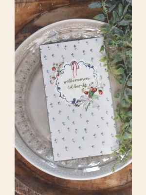 SERVIETT SMÅBLOMSTER MED BÆR
