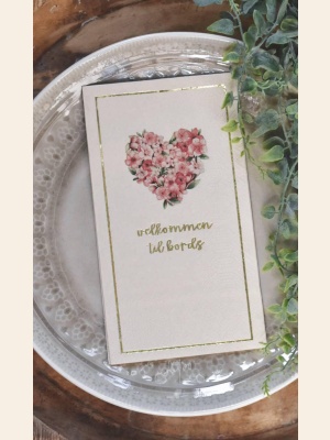 SERVIETT BLOMSTERHJERTE