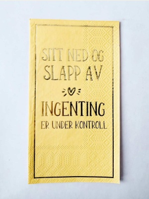 SERVIETT SITT NED OG SLAPP AV